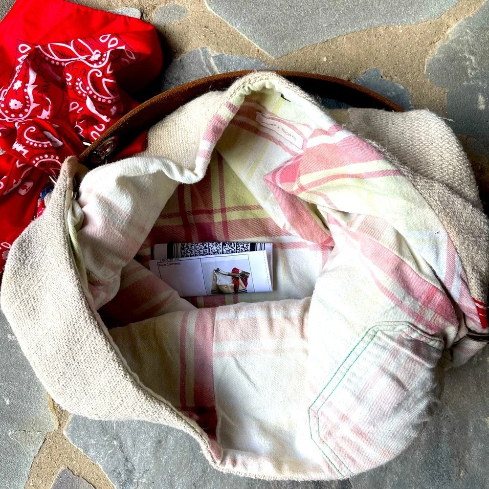 New🌟Free People-Distressed Linen Hobo